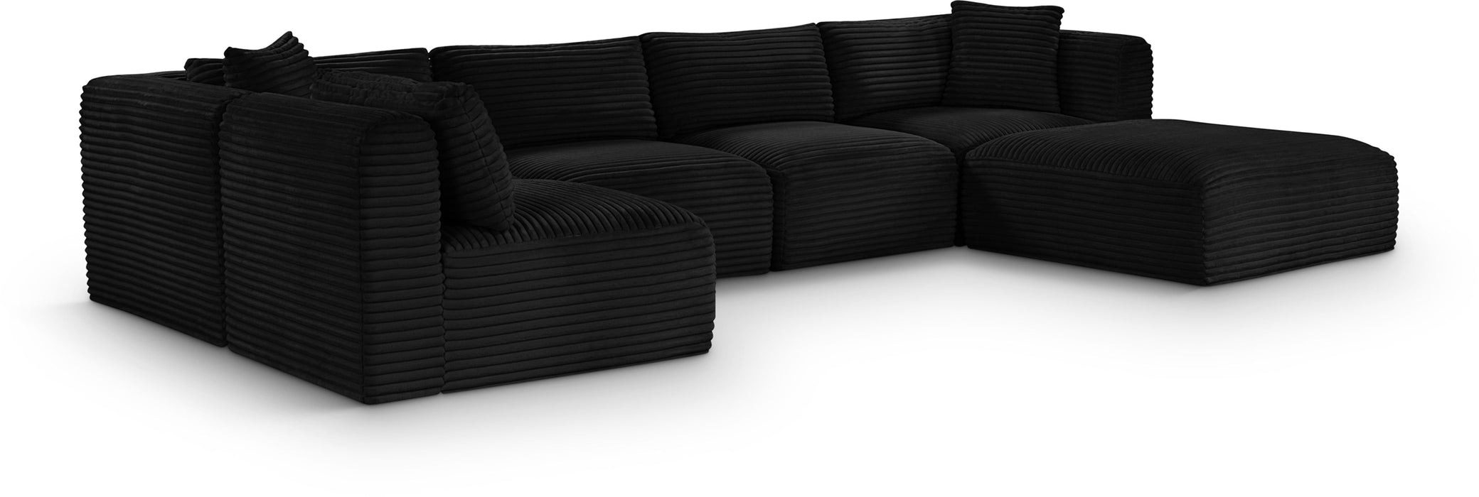 Shaggy - 6 Piece Modular U-Shaped Sectional - Simple Home Plus