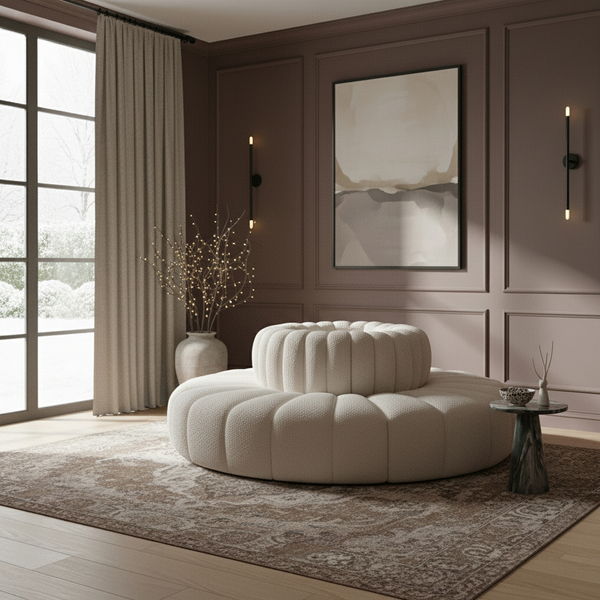 Arc - Boucle Fabric 8 Piece Round Modular Sofa