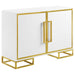Elsa - 2 Door Wood Storage Accent Cabinet - White And Gold - Simple Home Plus