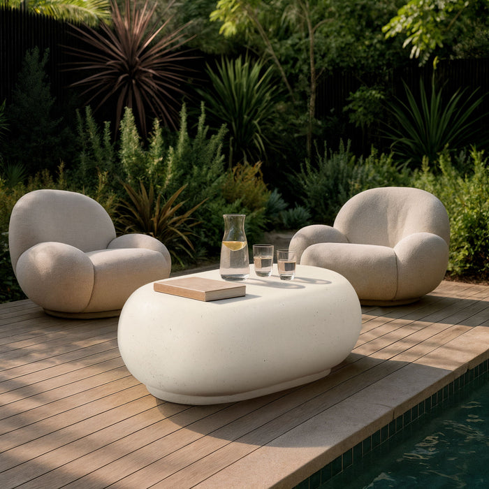 Pebble - Concrete And Fiberglass Coffee Table - Simple Home Plus