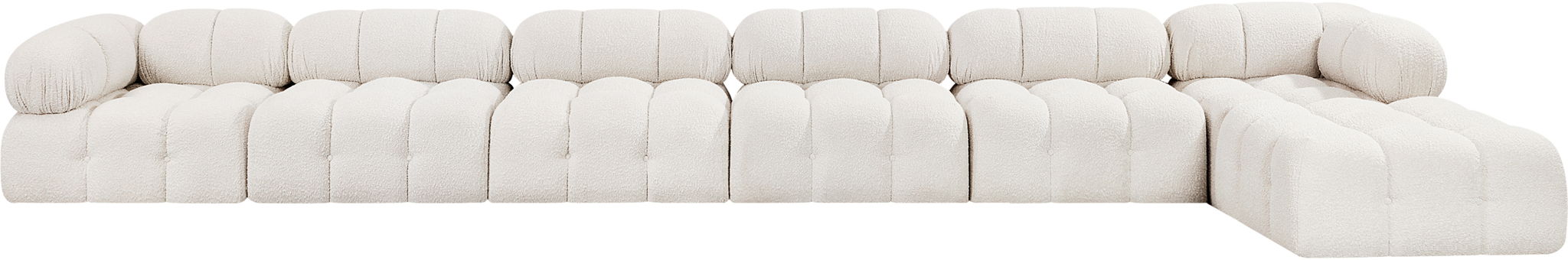 Ames - 7 Piece Boucle Fabric Modular L-Shaped Sectional - Simple Home Plus