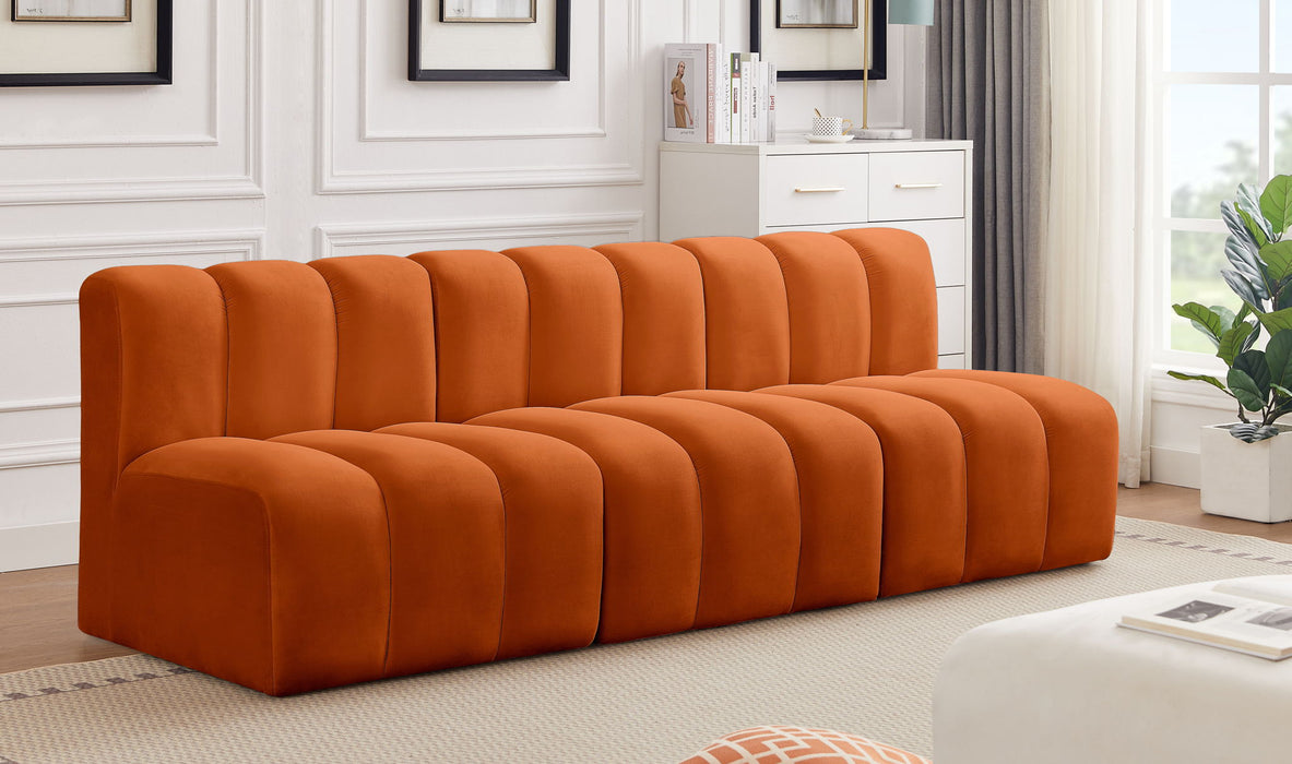 Arc - Velvet 3 Piece Modular Straight Sofa - Simple Home Plus