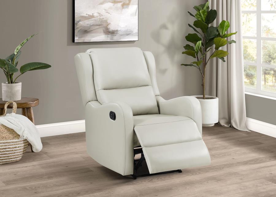 Kelsey - Upholstered English Arm Recliner Chair - Ivory - Simple Home Plus