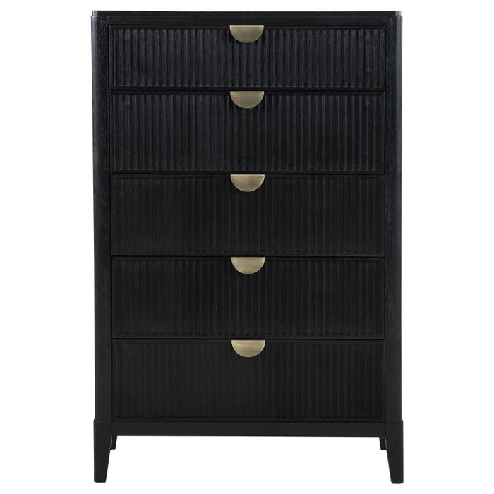 Brookmead - 5-Drawer Bedroom Chest - Black - Simple Home Plus