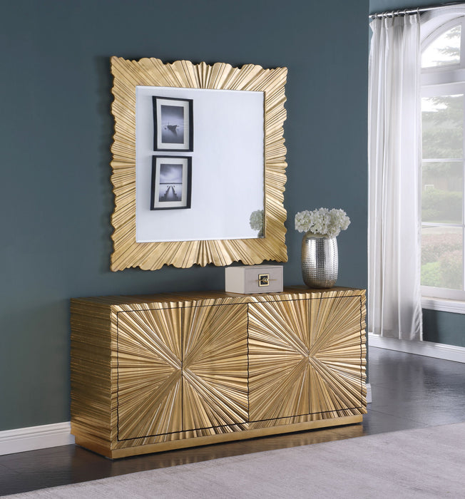 Golda - Leaf Mirror - Gold - Simple Home Plus