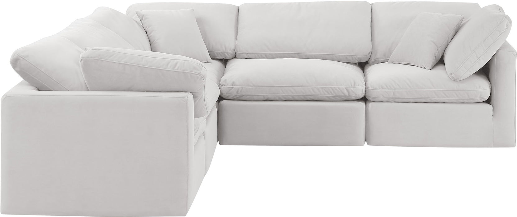 Indulge - Velvet 5 Piece Modular Corner Sectional - Simple Home Plus