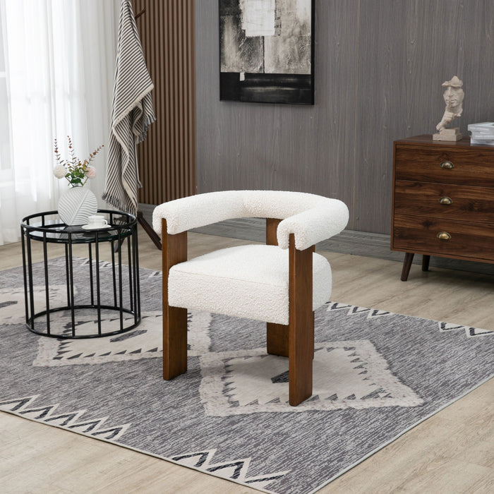 Barrel - Dining Chair - Dark Brown / Cream - Simple Home Plus