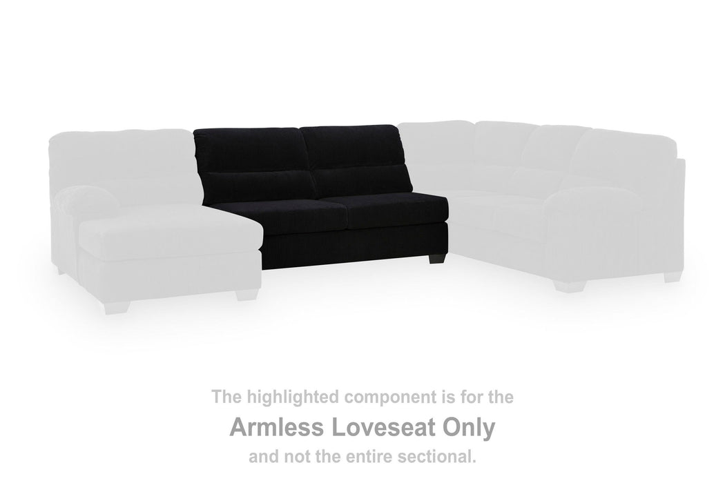 SimpleJoy - Armless Loveseat - Onyx - Simple Home Plus