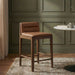 Ellis - Vegan Leather Upholstered Counter Stool (Set of 2) - Brown Base - Simple Home Plus