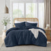 Porter - California King Soft Washed Pleated Comforter Set - Navy - Simple Home Plus