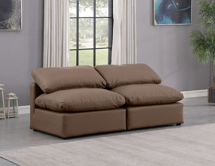 Indulge - Faux Leather 2 Seat Modular Armless Sofa - Simple Home Plus