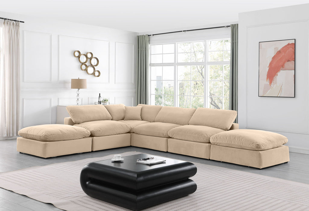 Comfy - 6 Piece Velvet Modular Sectional - Simple Home Plus
