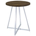 Burkhart - Round Pub Height Bistro Bar Table - Brown Oak - Simple Home Plus
