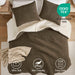 Riordan - 2 Piece Twin Waffle Knit Comforter Set - Brown - Simple Home Plus