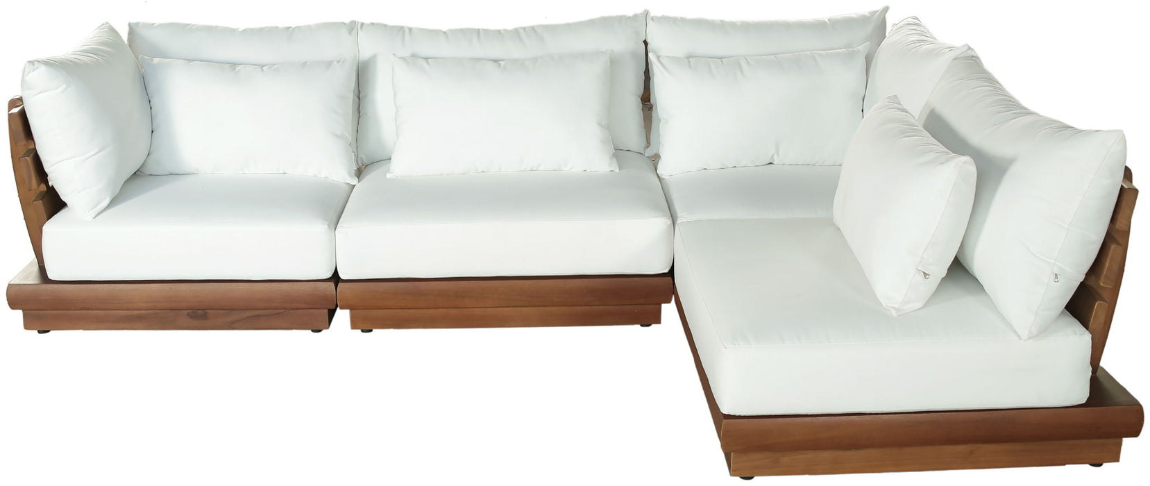 Mirella - 4 Piece Water Resistant Fabric Outdoor Patio Modular Sectional - Simple Home Plus