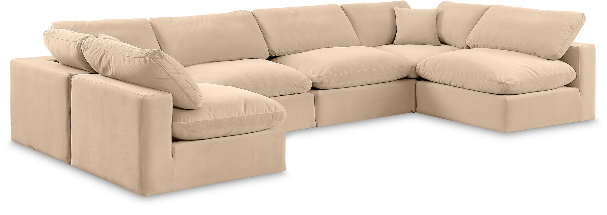 Comfy - 6 Piece Velvet Modular Armless Sectional - Simple Home Plus