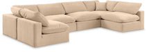 Comfy - 6 Piece Velvet Modular Armless Sectional - Simple Home Plus