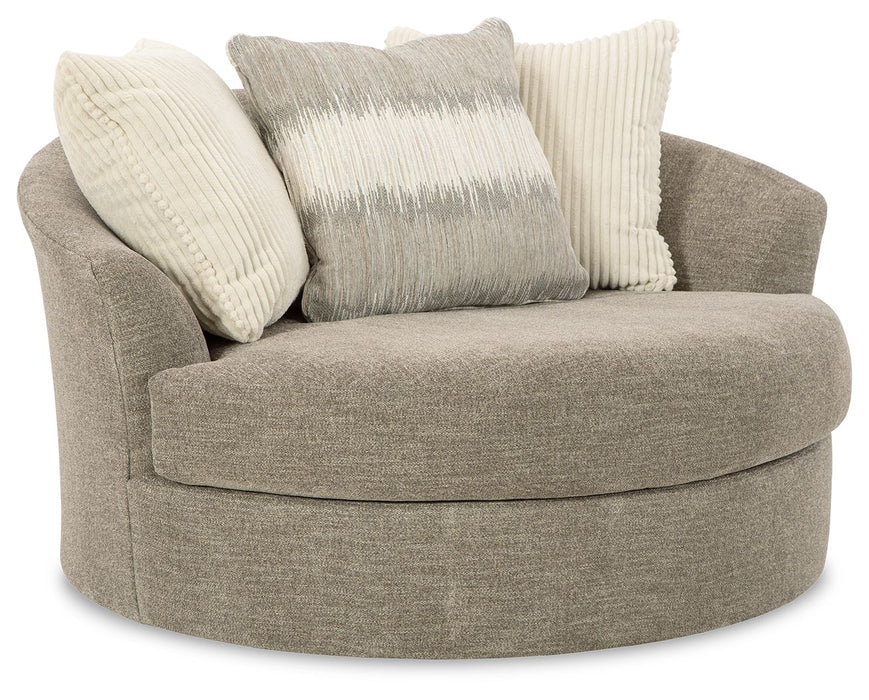 Creswell - Stone - Oversized Swivel Accent Chair - Simple Home Plus