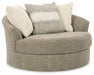 Creswell - Stone - Oversized Swivel Accent Chair - Simple Home Plus