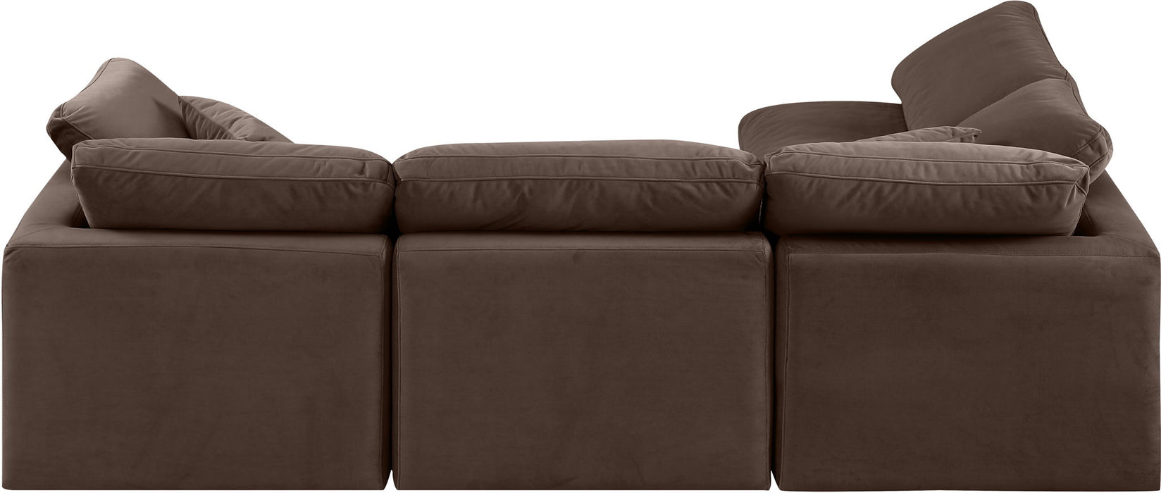 Indulge - Velvet 4 Piece Modular Sectional - Simple Home Plus