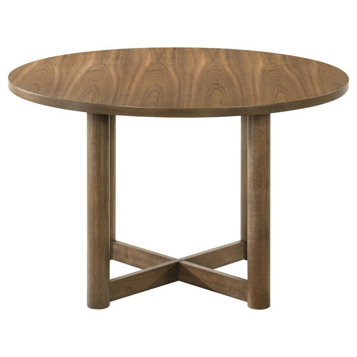 Crestmore - Round Wood Dining Table - Walnut - Simple Home Plus