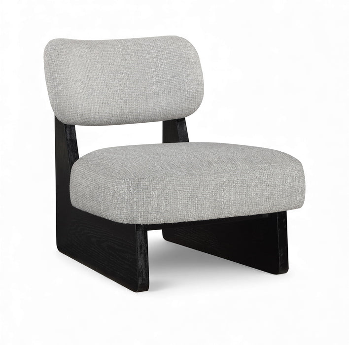 Vetra - Linen Textured Fabric Upholstered Accent Chair With Black Base - Simple Home Plus