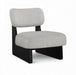 Vetra - Linen Textured Fabric Upholstered Accent Chair With Black Base - Simple Home Plus