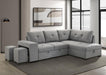 Roanne - Fabric Upholstered Sleeper Sectional Sofa - Gray - Simple Home Plus