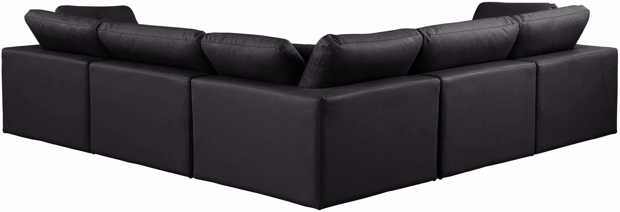 Comfy - 5 Piece Faux Leather Modular Corner Sectional - Simple Home Plus