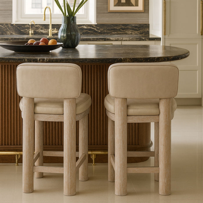 Paloma - Faux Leather Upholstered Counter Stool (Set of 2) - Simple Home Plus