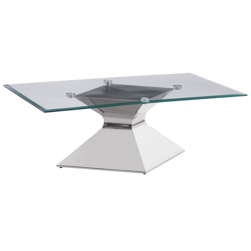 Jenny - Glass Top Stainless Steel Table - Simple Home Plus