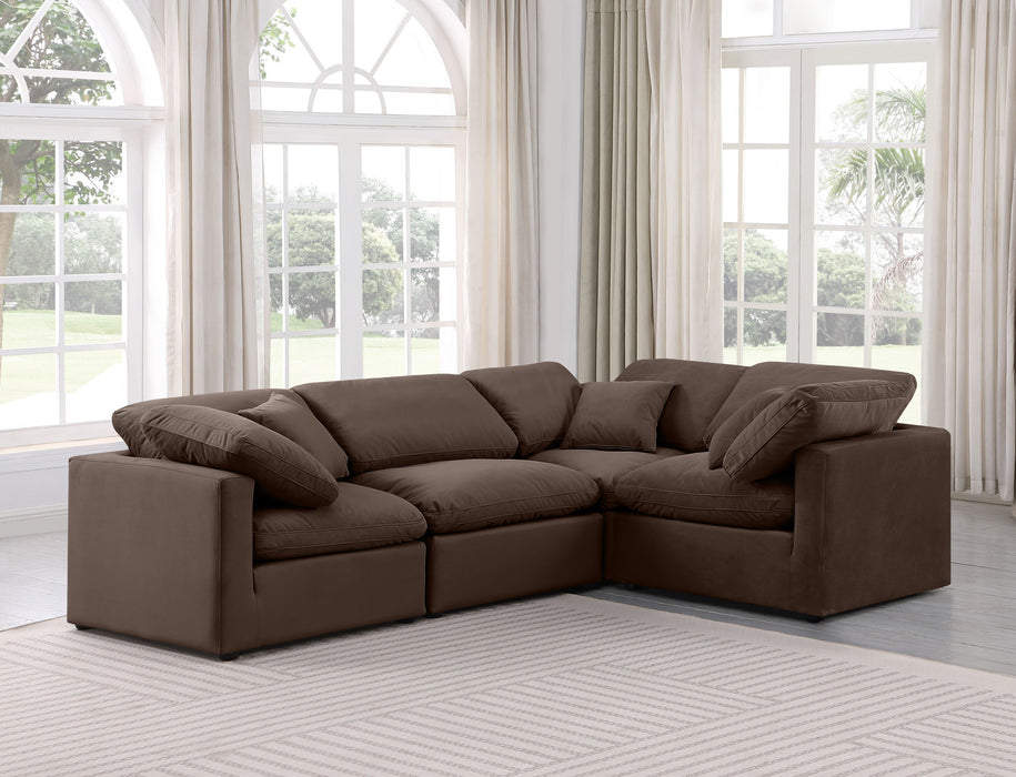 Indulge - Velvet 4 Piece Modular Corner Sectional - Simple Home Plus