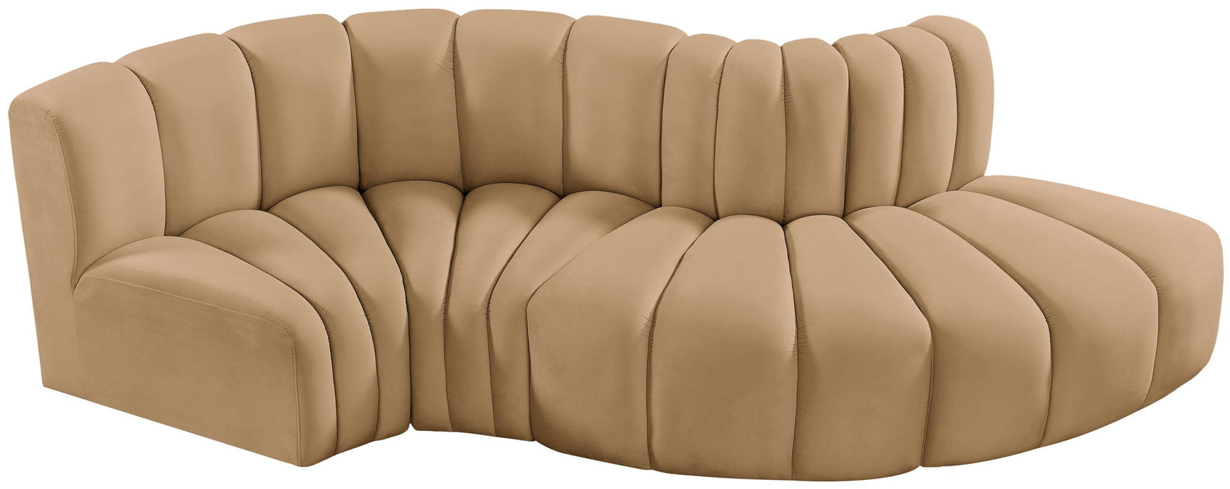 Arc - Velvet 4 Piece L-Shaped Modular Sofa - Simple Home Plus
