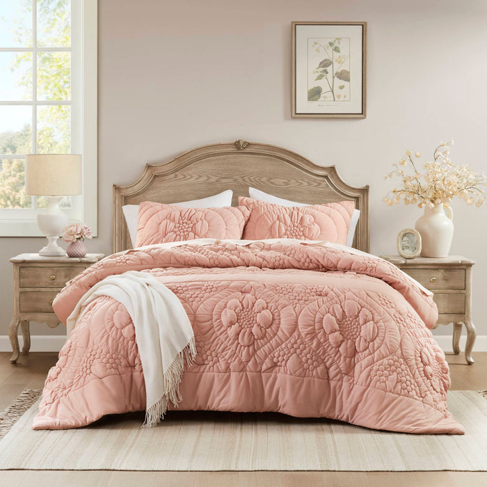 Elise - Full/Queen Comforter Set - Pink - Simple Home Plus