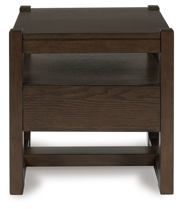 Breckington - Dark Brown - Square End Table - Simple Home Plus