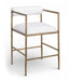 Axis - Linen Textured Cream Fabric Upholstered Counter Stool (Set of 2) - Simple Home Plus