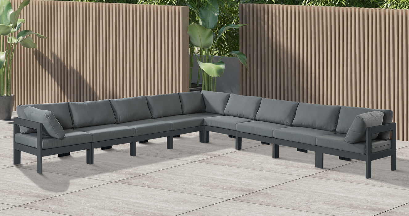 Nizuc - Outdoor Patio 9 Piece Modular Sectional With Gray Frame - Simple Home Plus
