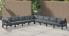 Nizuc - Outdoor Patio 9 Piece Modular Sectional With Gray Frame - Simple Home Plus