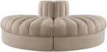 Rummi - Velvet Performance Fabric Upholstered 2 Piece  Rounded Modular Loveseat - Simple Home Plus