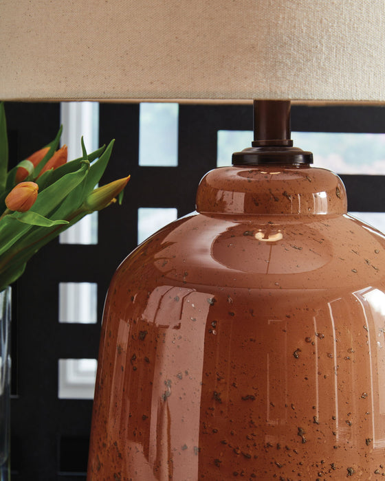 Aaleahya - Rust - Glass Table Lamp - Simple Home Plus