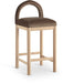Conrad - Velvet Counter Stool With Natural Legs - Simple Home Plus