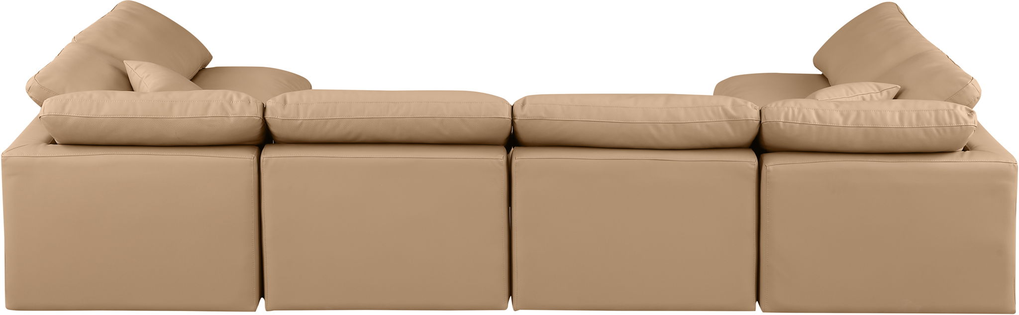 Indulge - Faux Leather 6 Piece Modular U-Shaped Sectional - Tan - Simple Home Plus