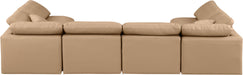 Indulge - Faux Leather 6 Piece Modular U-Shaped Sectional - Tan - Simple Home Plus