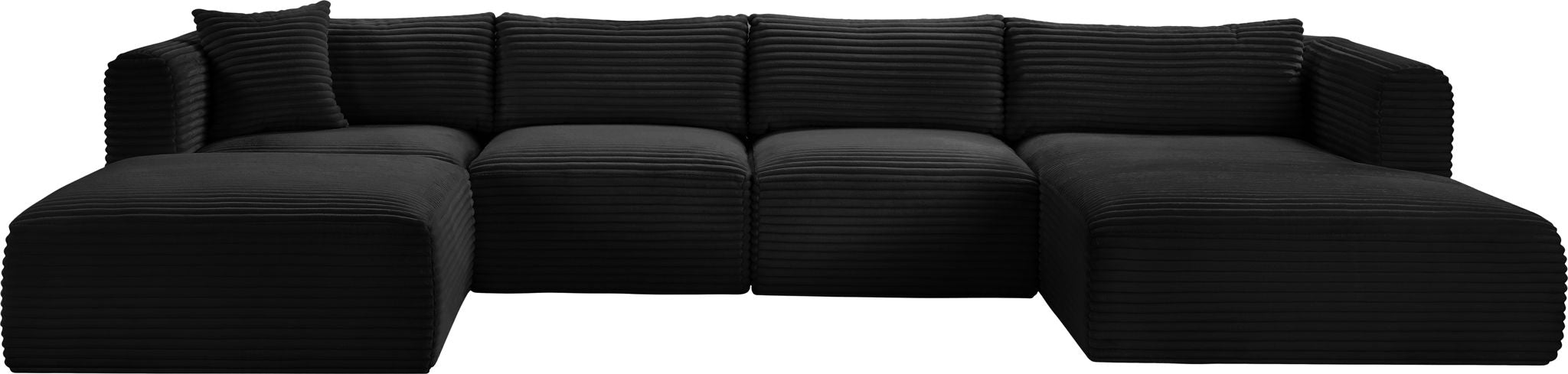 Shaggy - 5 Piece Modular Sectional With Chaise And Ottoman - Simple Home Plus