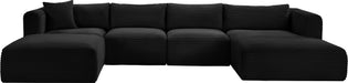 Shaggy - 5 Piece Modular Sectional With Chaise And Ottoman - Simple Home Plus