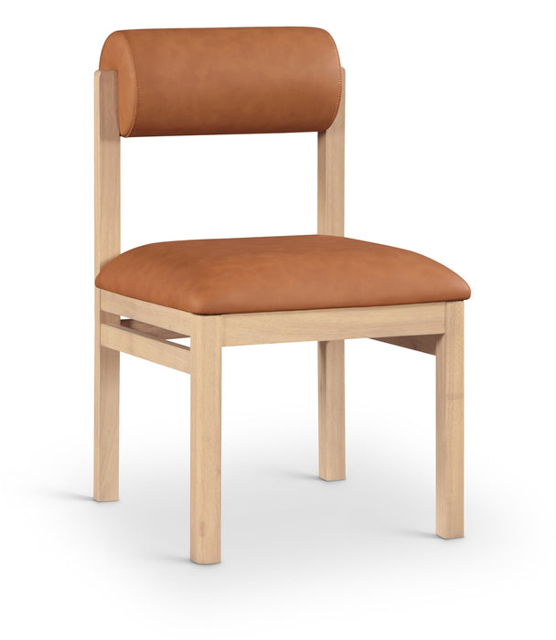 Roundhill - Faux Leather Dining Chair (Set of 2) - Natural Frame - Simple Home Plus