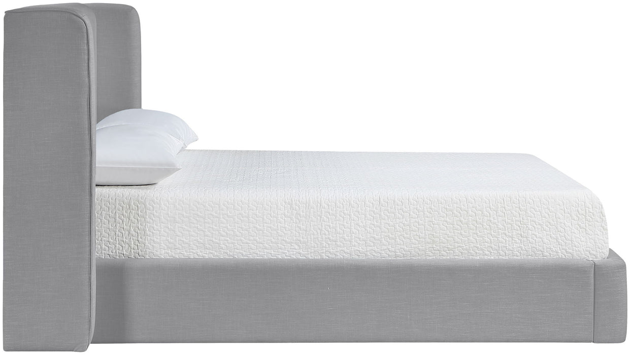 Kendall - Linen Textured Fabric Upholstered Bed - Simple Home Plus
