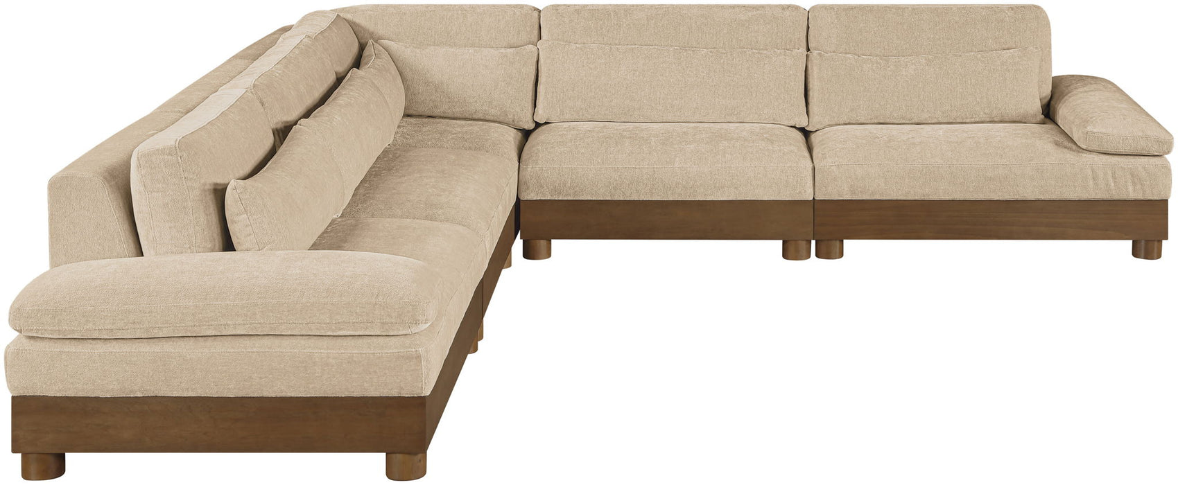Turin - Chenille Fabric Upholstered Modular Sectional - Beige - Simple Home Plus