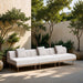 Laguna - 3 Piece Resilient Water Resistant Fabric 106.5" Outdoor Patio Armless Modular Sofa - Simple Home Plus