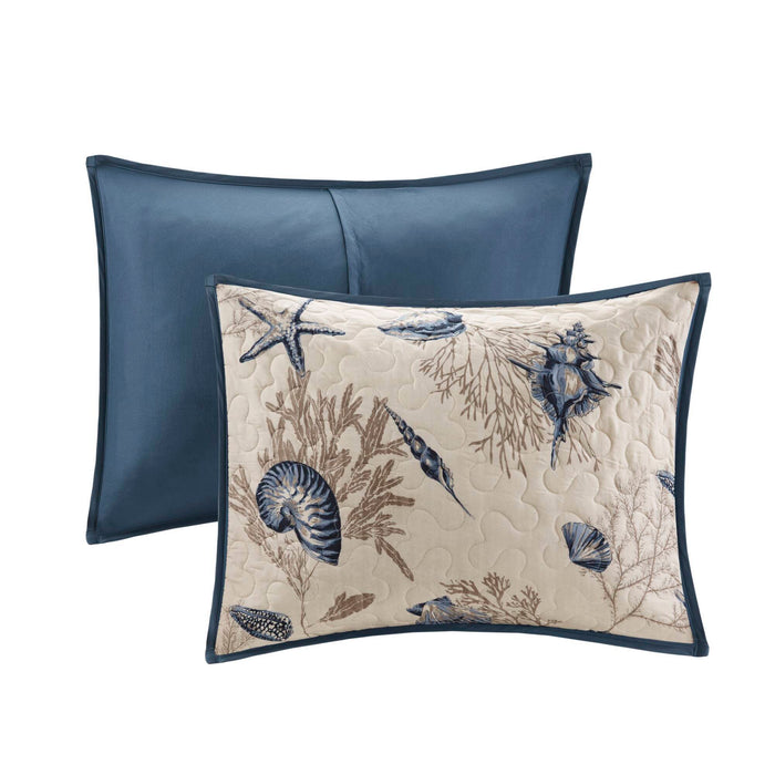 Bayside - Reversible Coverlet Set Microfiber - Blue - Simple Home Plus